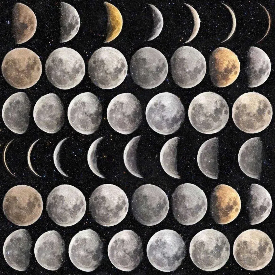 3-Roll Moon Phases Wallpaper Set - Multi-Color