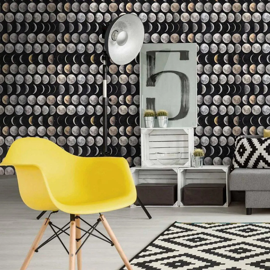 3-Roll Moon Phases Wallpaper Set - Multi-Color image