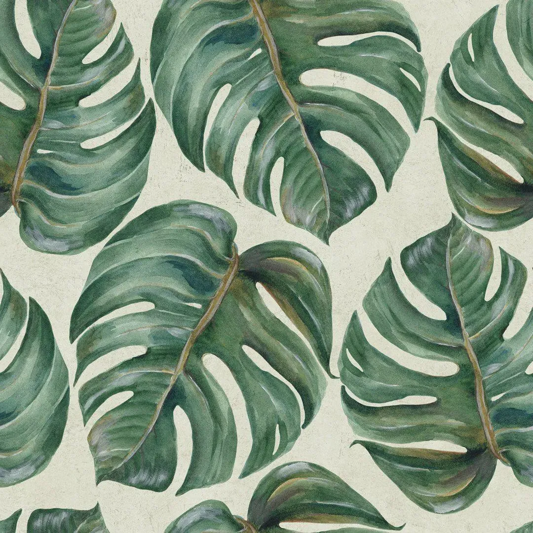 3-Roll Tropical Leaf Wallpaper Set - Green