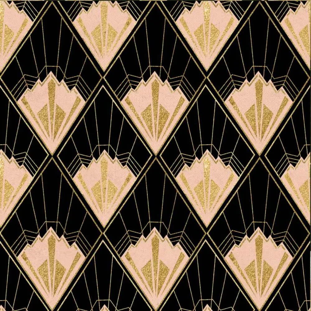 3-Roll Wallpaper Set Art Deco - Black, Gold