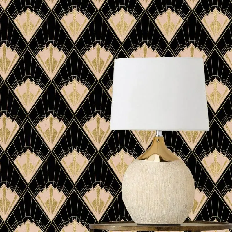 3-Roll Wallpaper Set Art Deco - Black, Gold