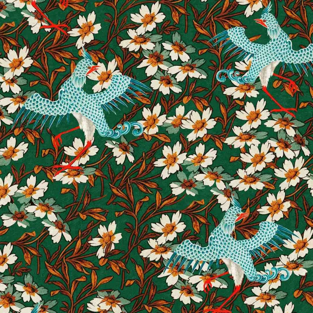 3-Roll Wallpaper Set - Blue, Chinoise Pattern