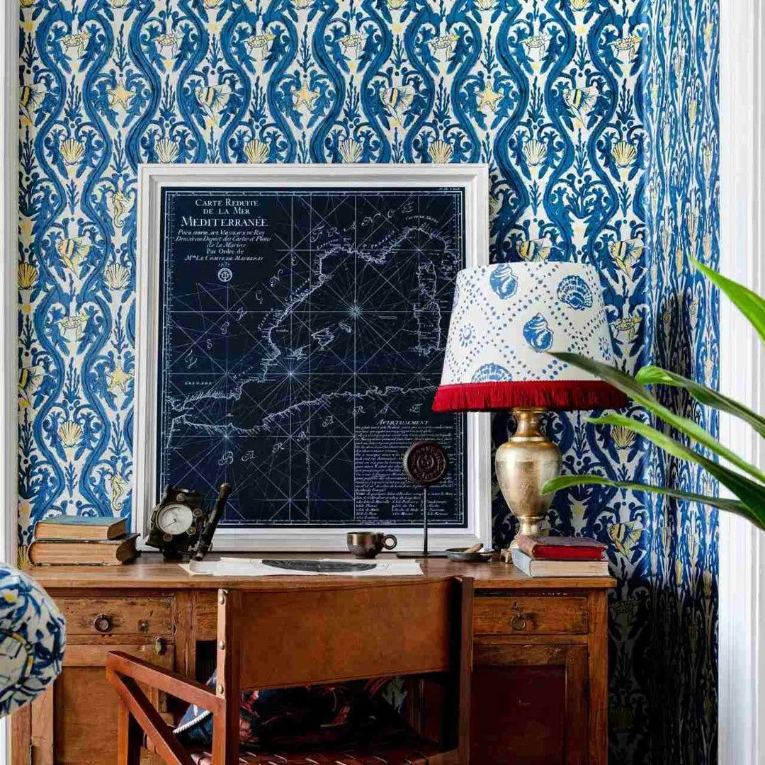 3-Roll Wallpaper Set - Blue & Yellow, Paper image