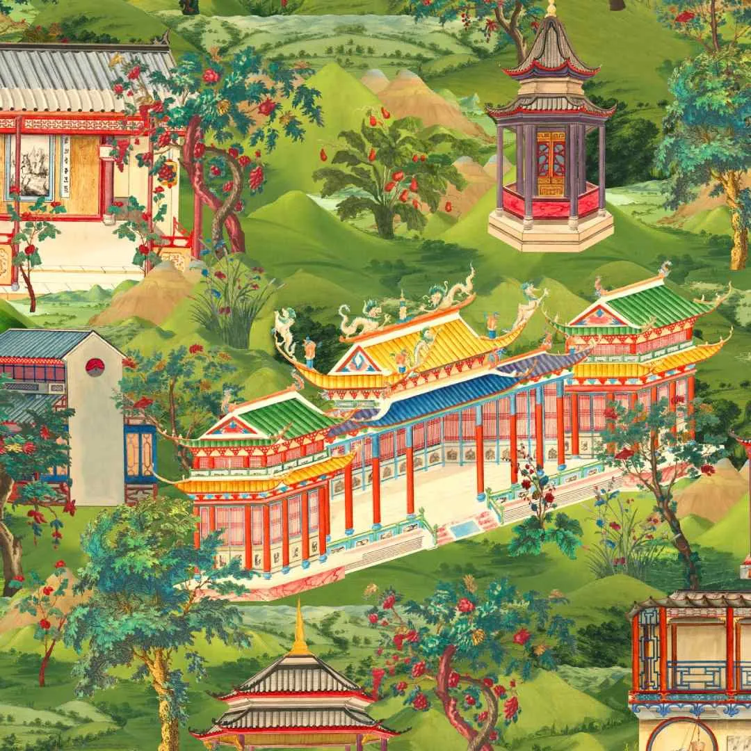 3-Roll Wallpaper Set - Chinese Garden Design