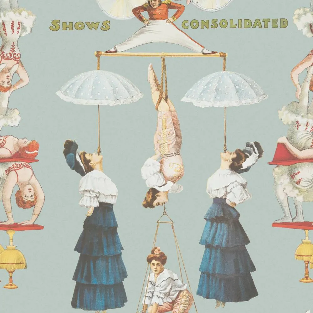 3-Roll Wallpaper Set Circus Design - Blue