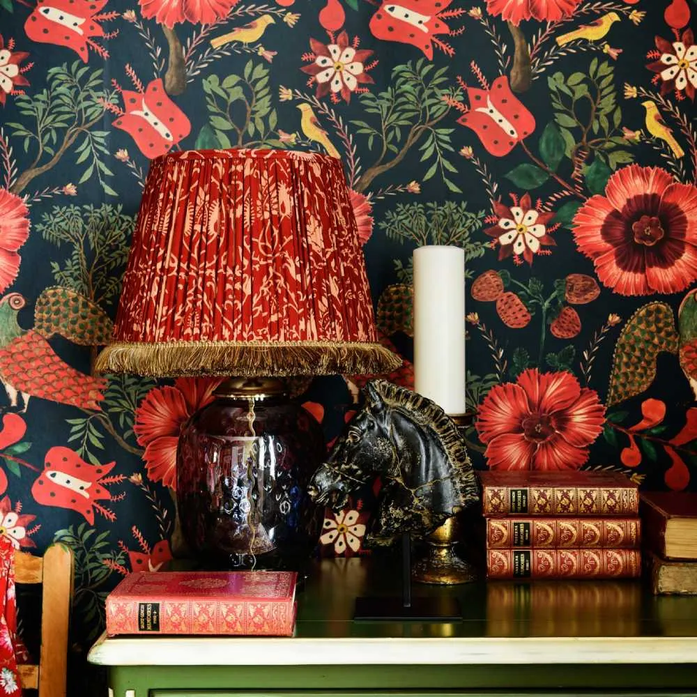 3-Roll Wallpaper Set - Dark, Folk Design
