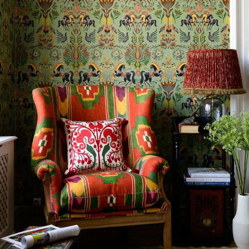 3-Roll Wallpaper Set - Folk Parade Design