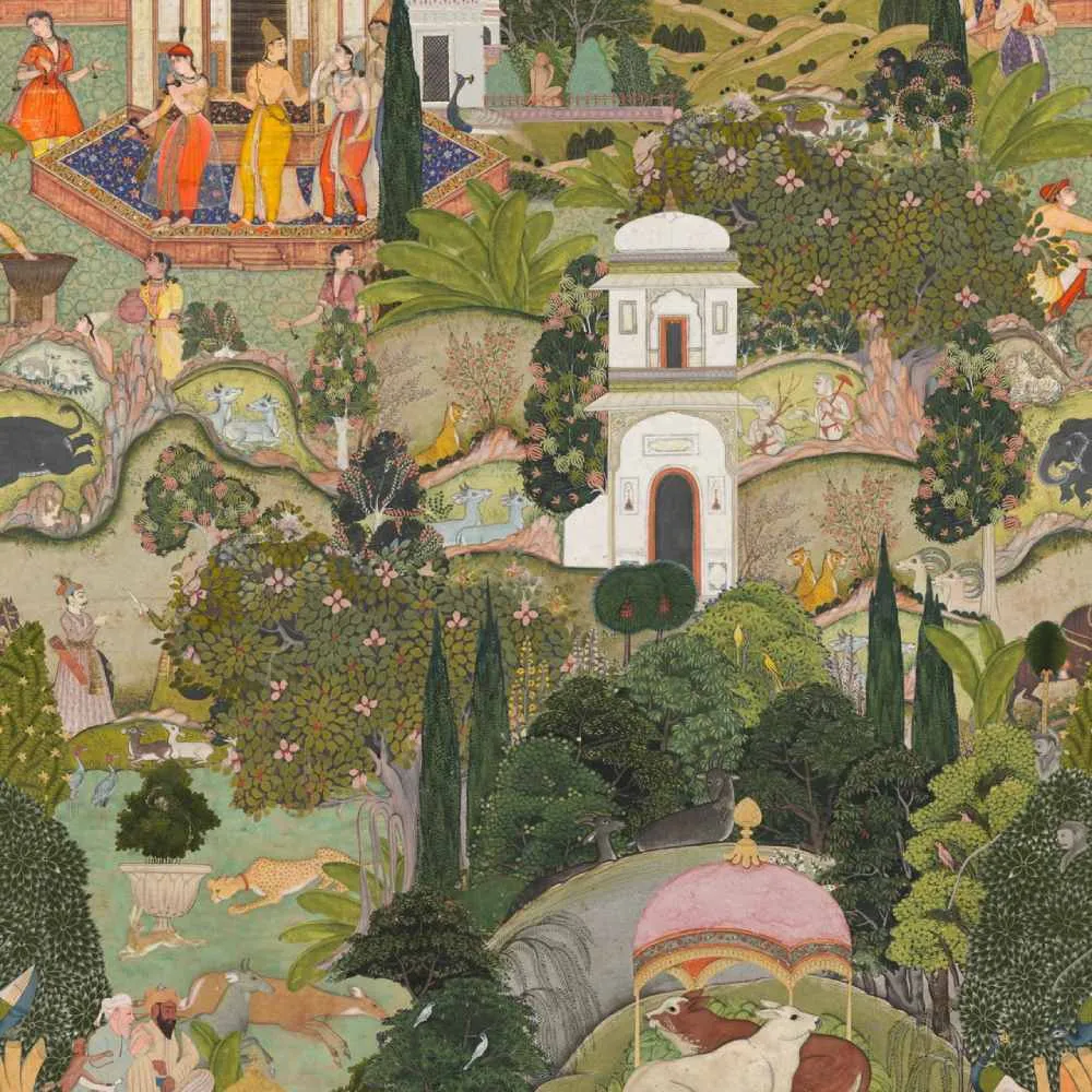 3-Roll Wallpaper Set - Gardens of Jaipur Pattern