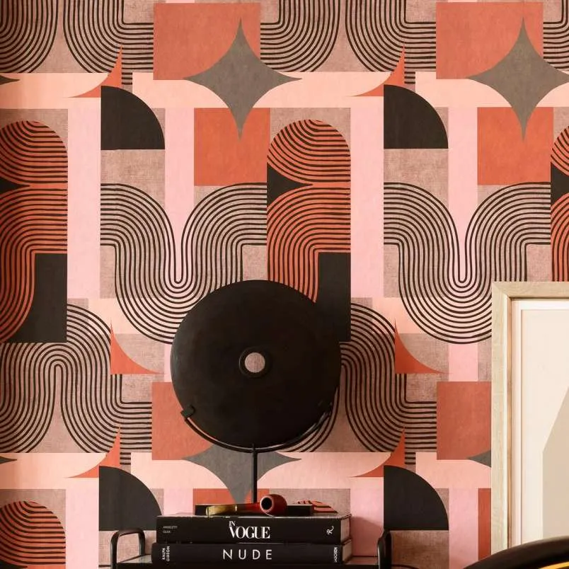 3-Roll Wallpaper Set Geometric Pattern - Dune