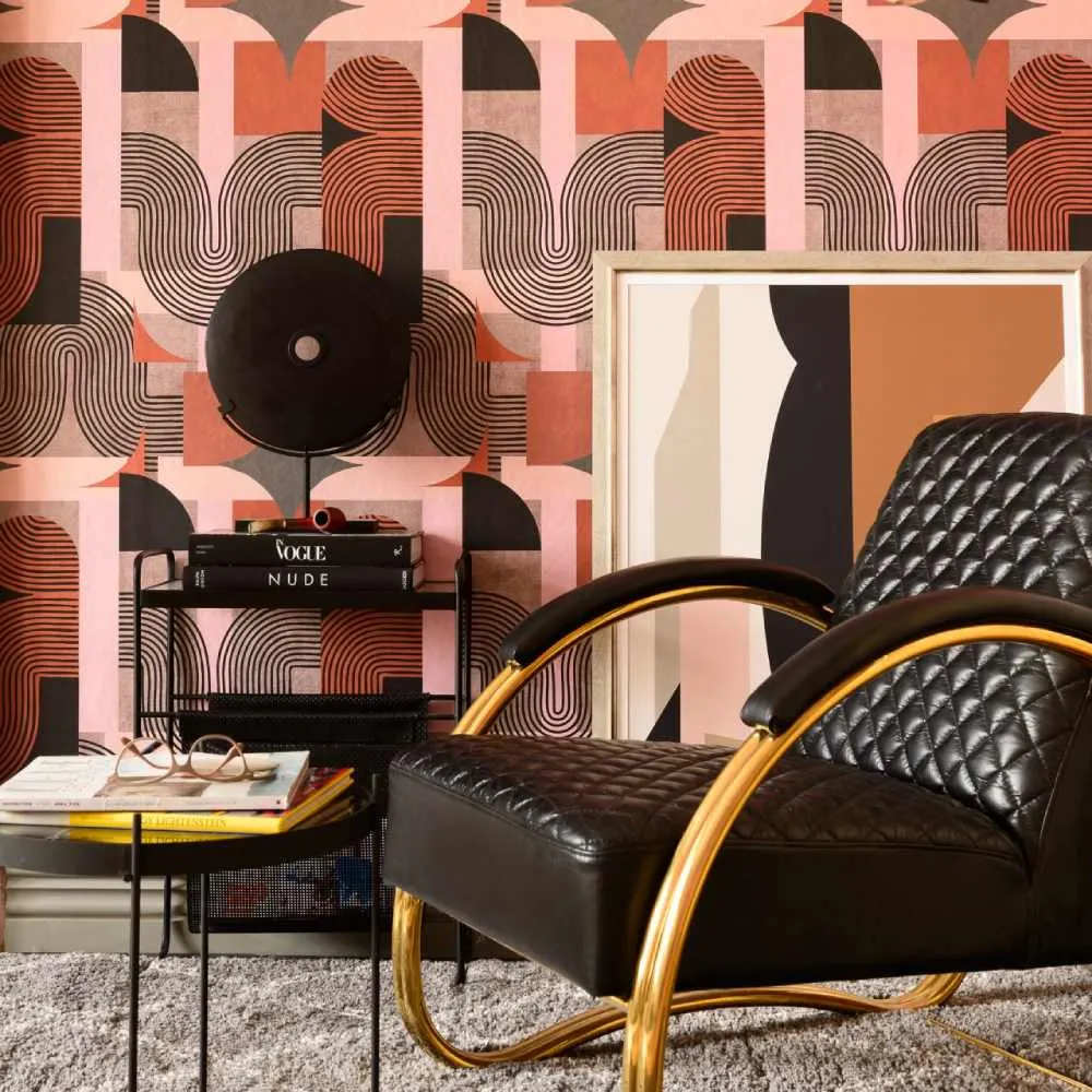 3-Roll Wallpaper Set Geometric Pattern - Dune image