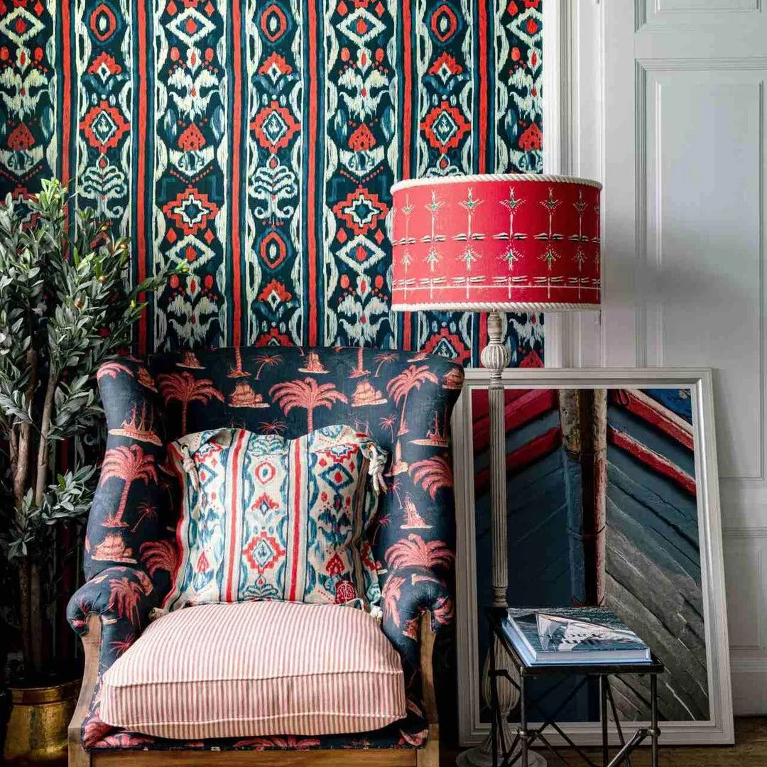 3-Roll Wallpaper Set Greek Pattern - Indigo