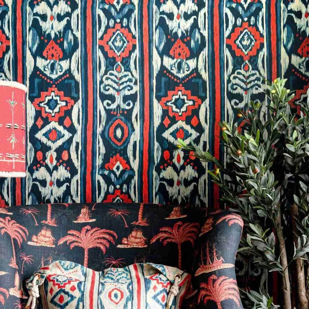 3-Roll Wallpaper Set Greek Pattern - Indigo image