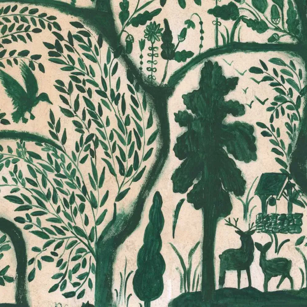 3-Roll Wallpaper Set - Green, Woodland Design