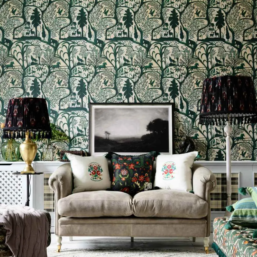 3-Roll Wallpaper Set - Green, Woodland Design image