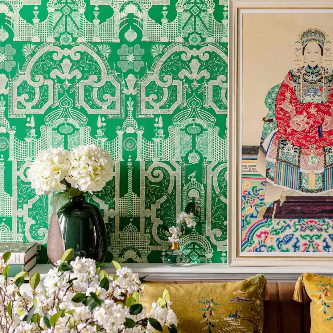 3-Roll Wallpaper Set - Greenlake, Oriental Pattern