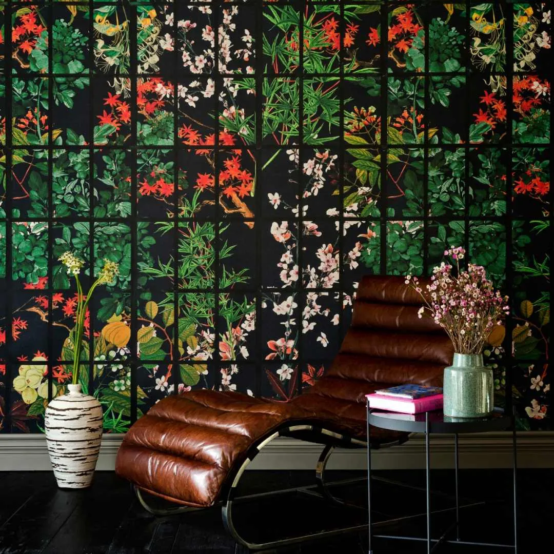 3-Roll Wallpaper Set Japanese Garden Night Print