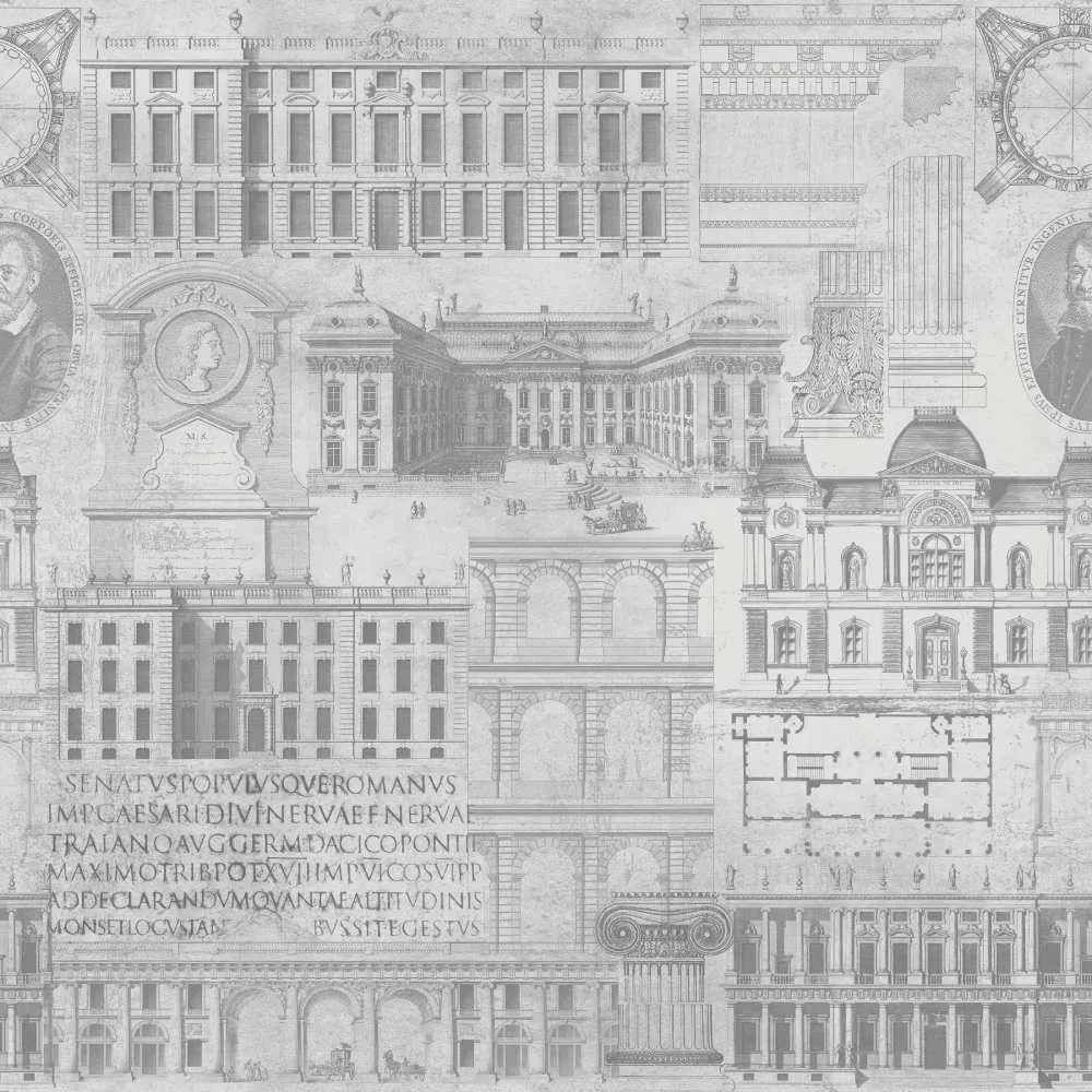 3-Roll Wallpaper Set - Monochrome Architecture