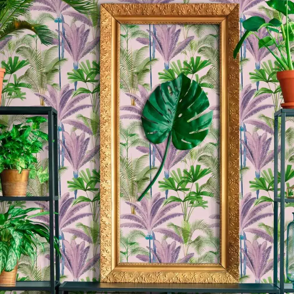 3-Roll Wallpaper Set Palm Design - Light
