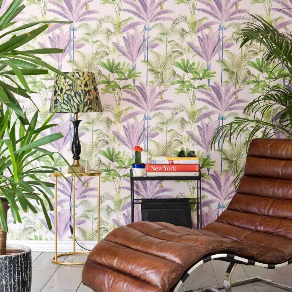 3-Roll Wallpaper Set Palm Design - Light