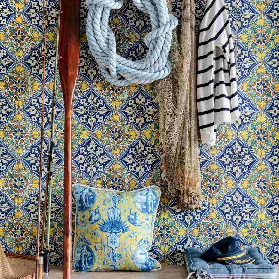 3-Roll Wallpaper Set - Sardegna Tiles Pattern image