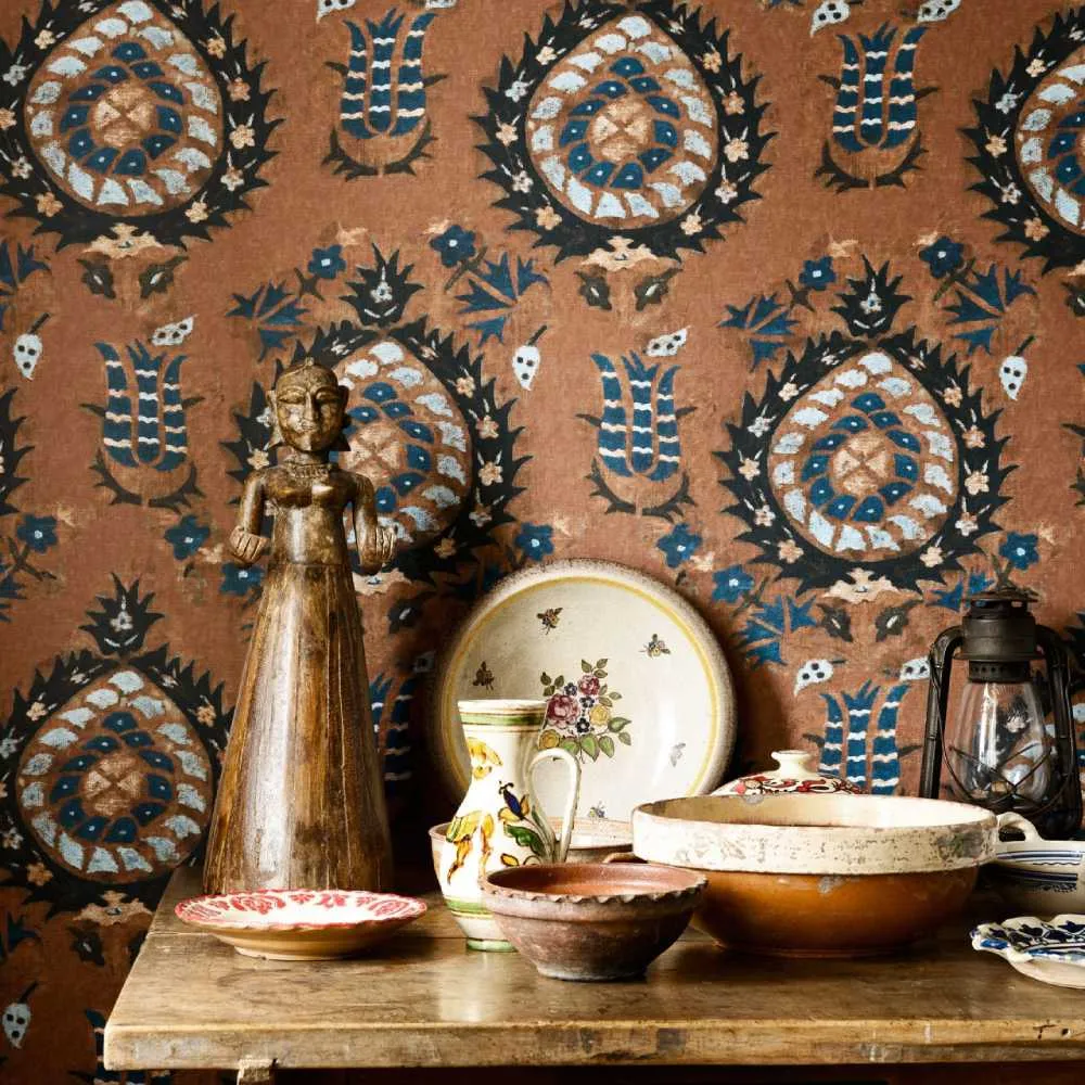 3-Roll Wallpaper Set - Sienna, Flourish Pattern image
