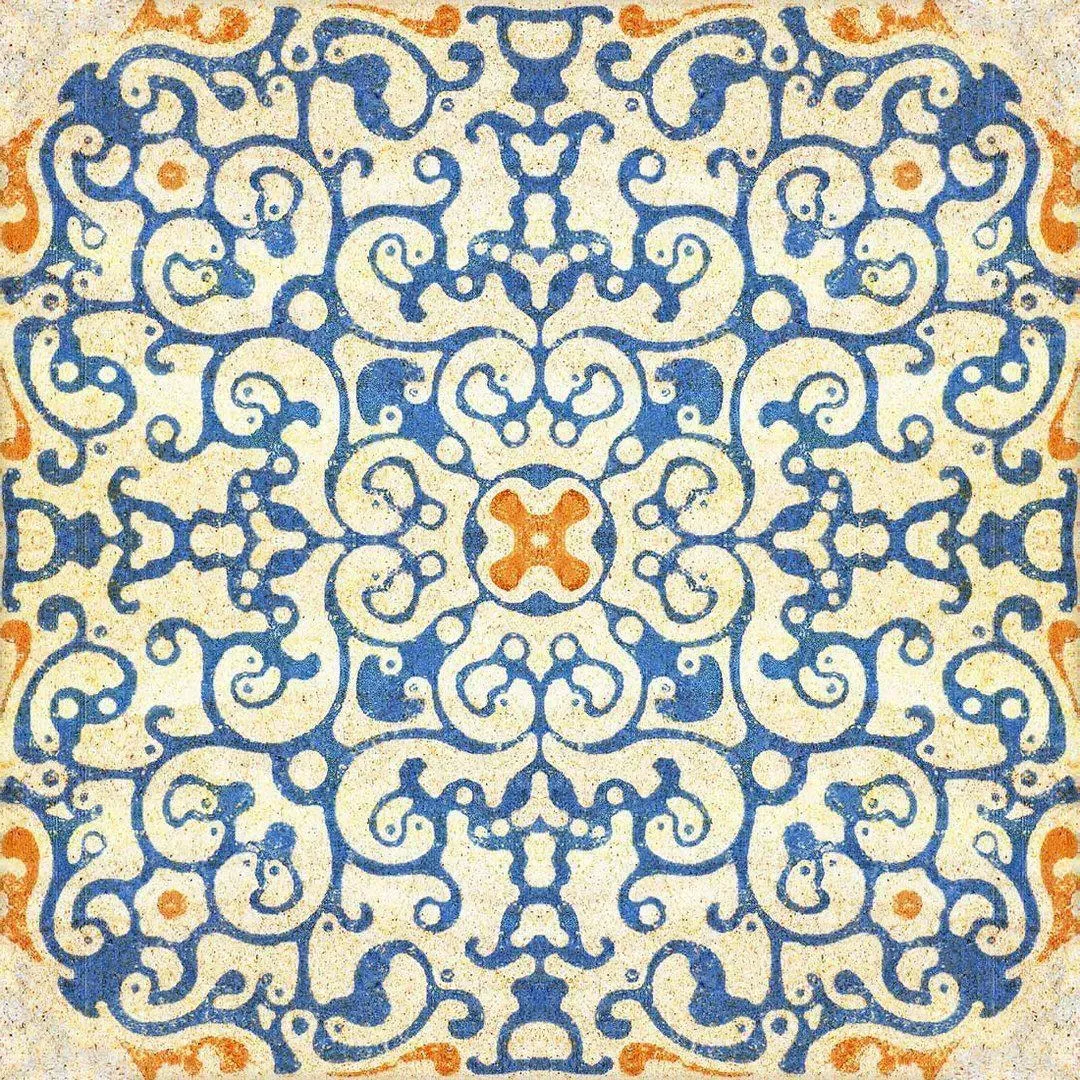 3-Roll Wallpaper Set - Spanish Tile, Blue
