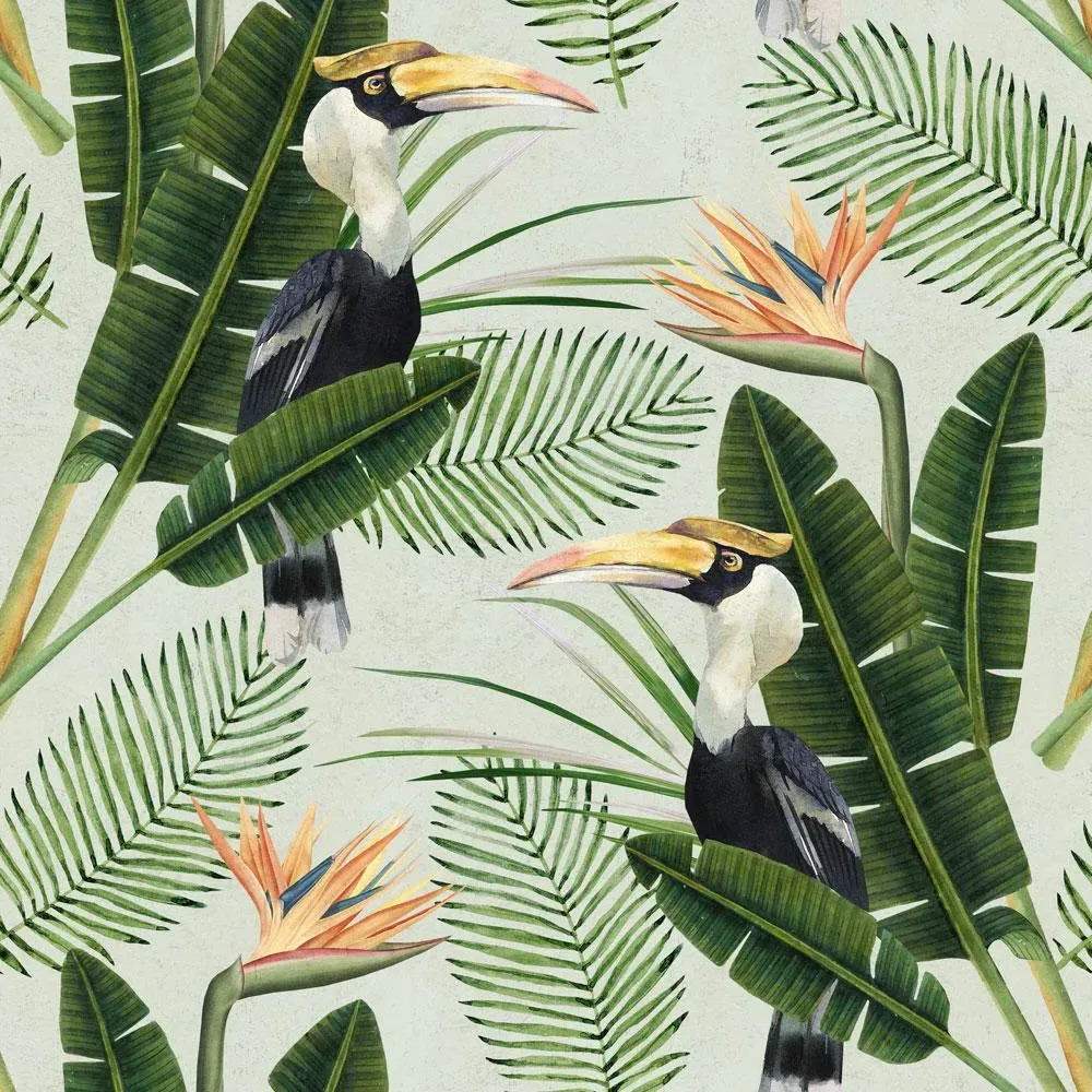 3-Roll Wallpaper Set - Tropical Birds Design