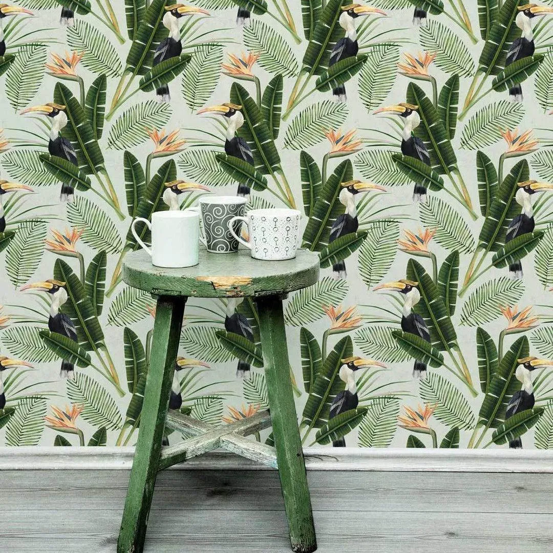 3-Roll Wallpaper Set - Tropical Birds Design