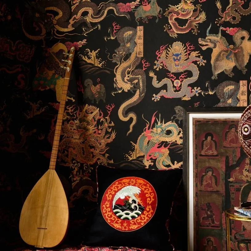 3-Roll Wallpaper Set with Dragons - Oriental