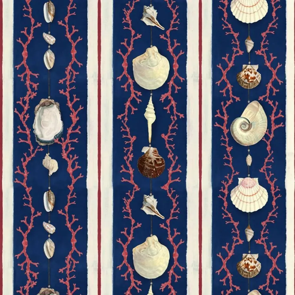 3-Roll Wallpaper Set with Seashell Design