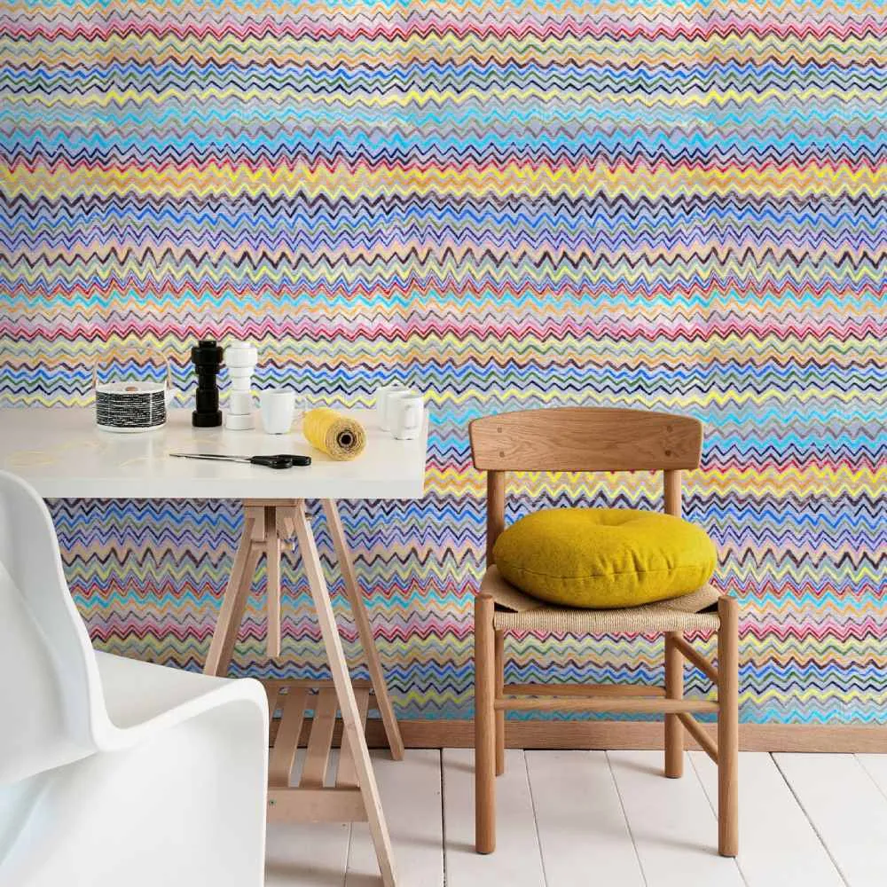 3-Roll Zig Zag Wallpaper Set - Geometric Pattern image