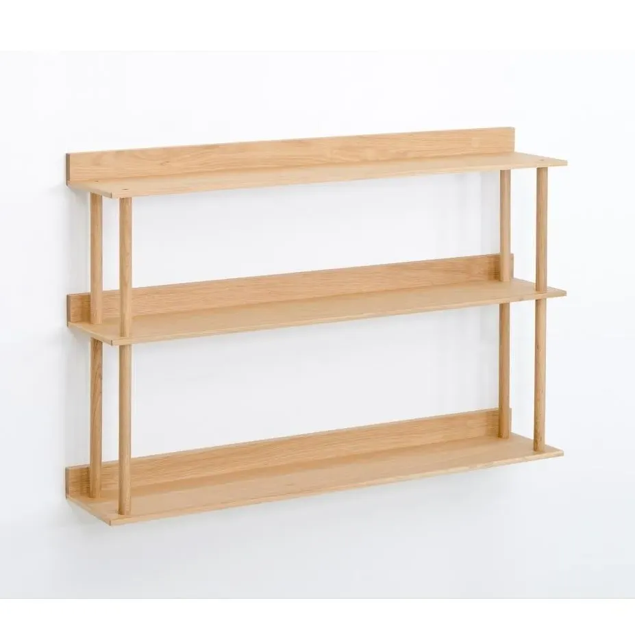 3-Tier Wall Shelf - Natural Oak