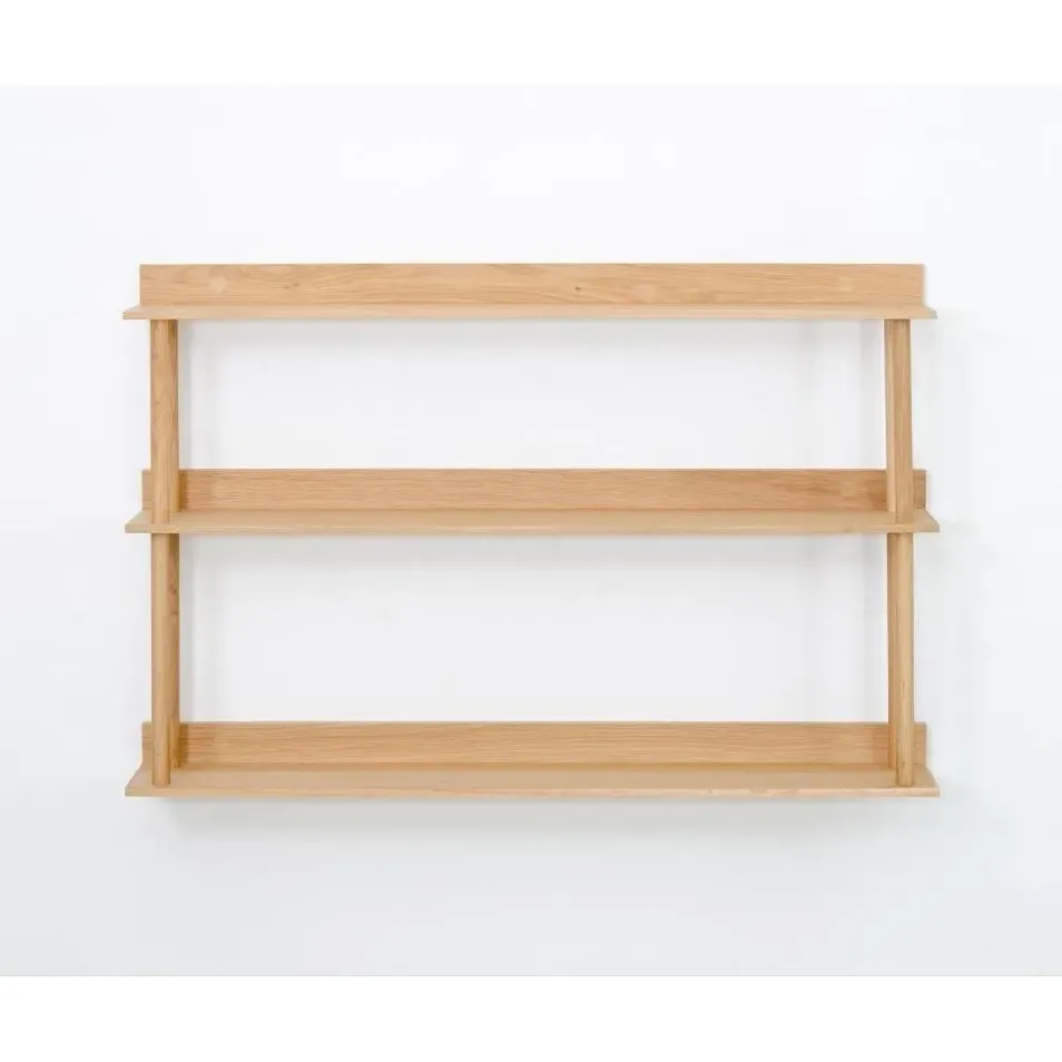 3-Tier Wall Shelf - Natural Oak