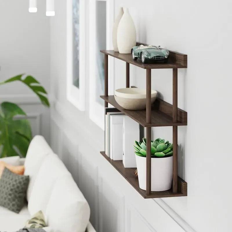3-Tier Wall Shelf - Walnut