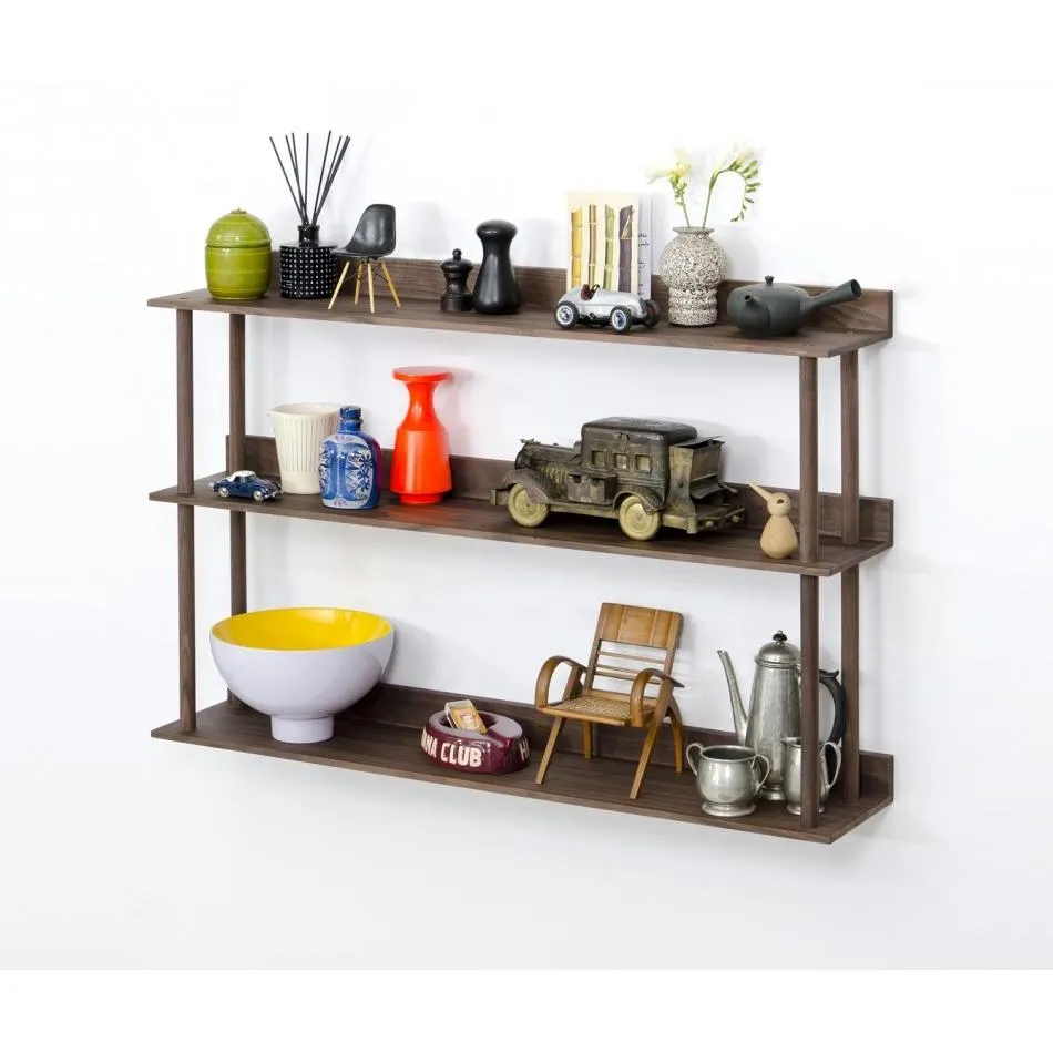 3-Tier Wall Shelf - Walnut