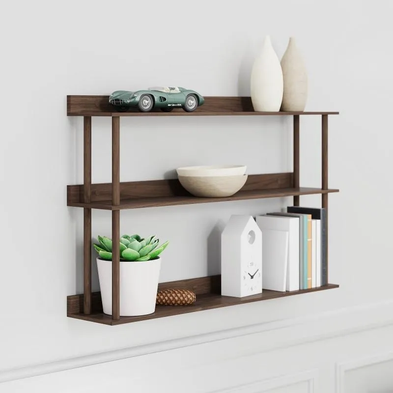 3-Tier Wall Shelf - Walnut