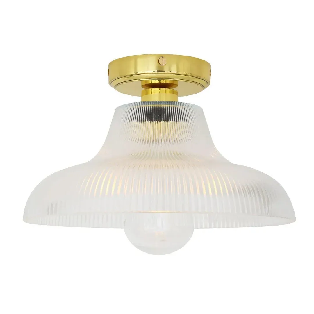 30cm Ceiling Light IP65 Rated - Brass, Glass image
