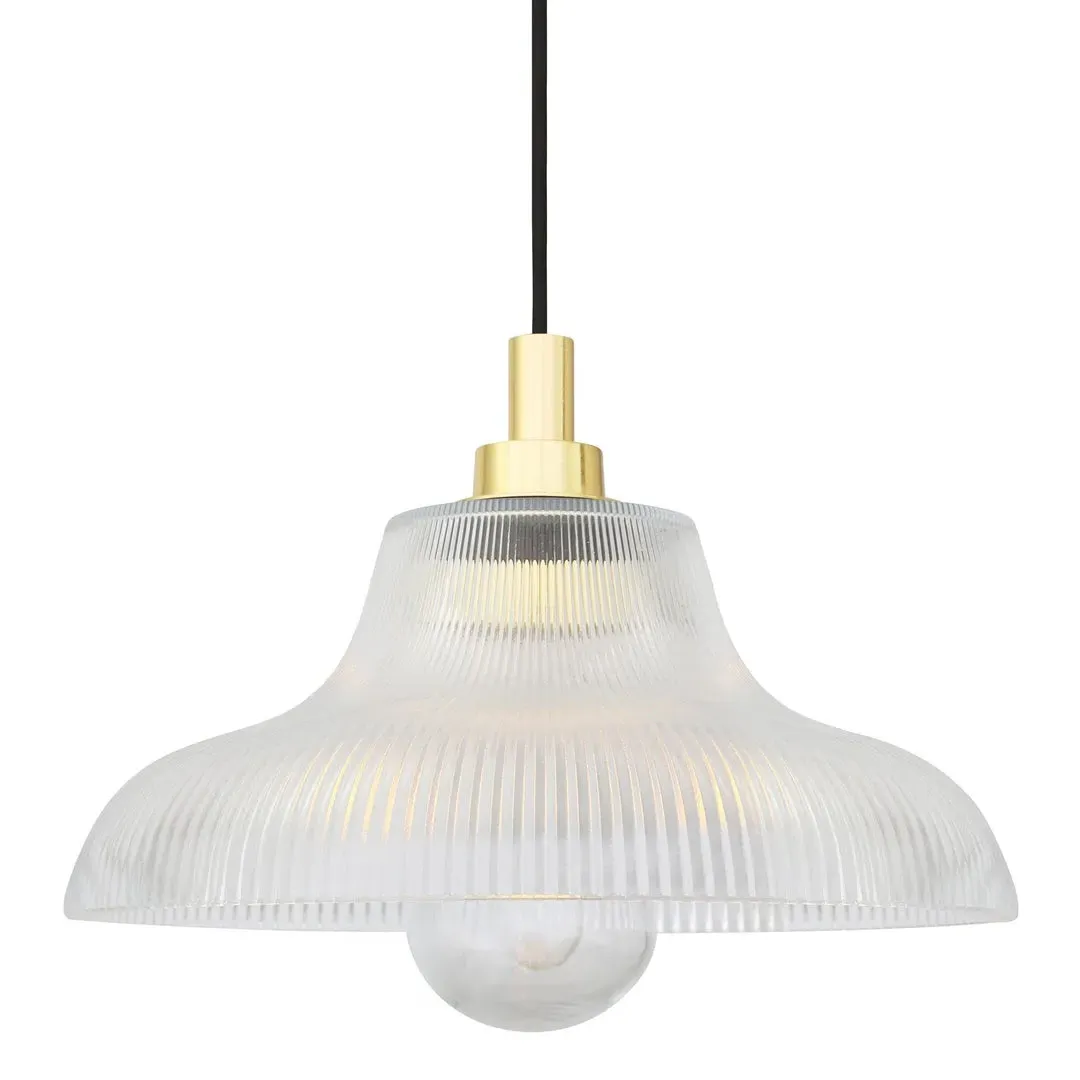 30cm Pendant Light Industrial - Natural Brass