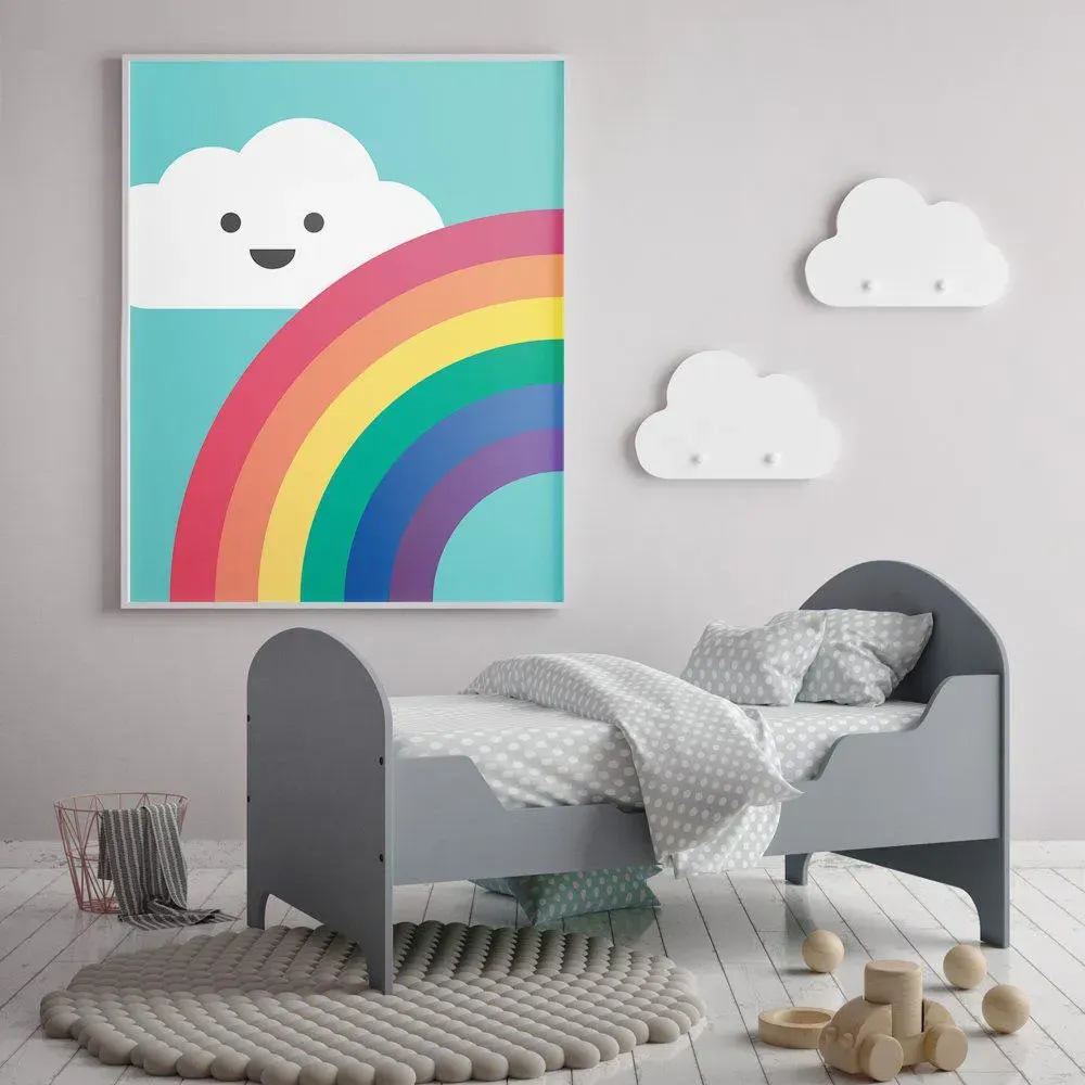 30x40cm Cloud Rainbow Print - Multicolor, Paper image