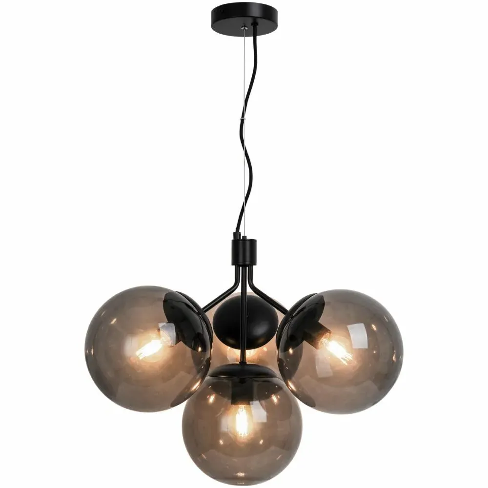 4-Light Pendant Chandelier - Black