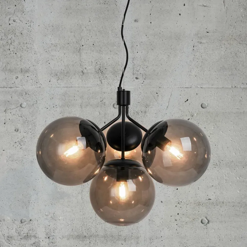 4-Light Pendant Chandelier - Black