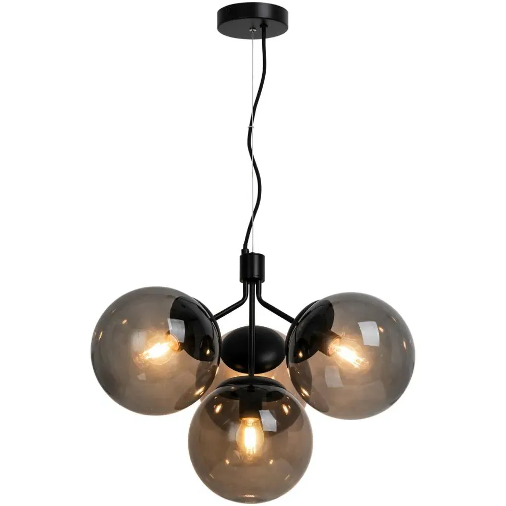 4-Light Pendant Chandelier - Black