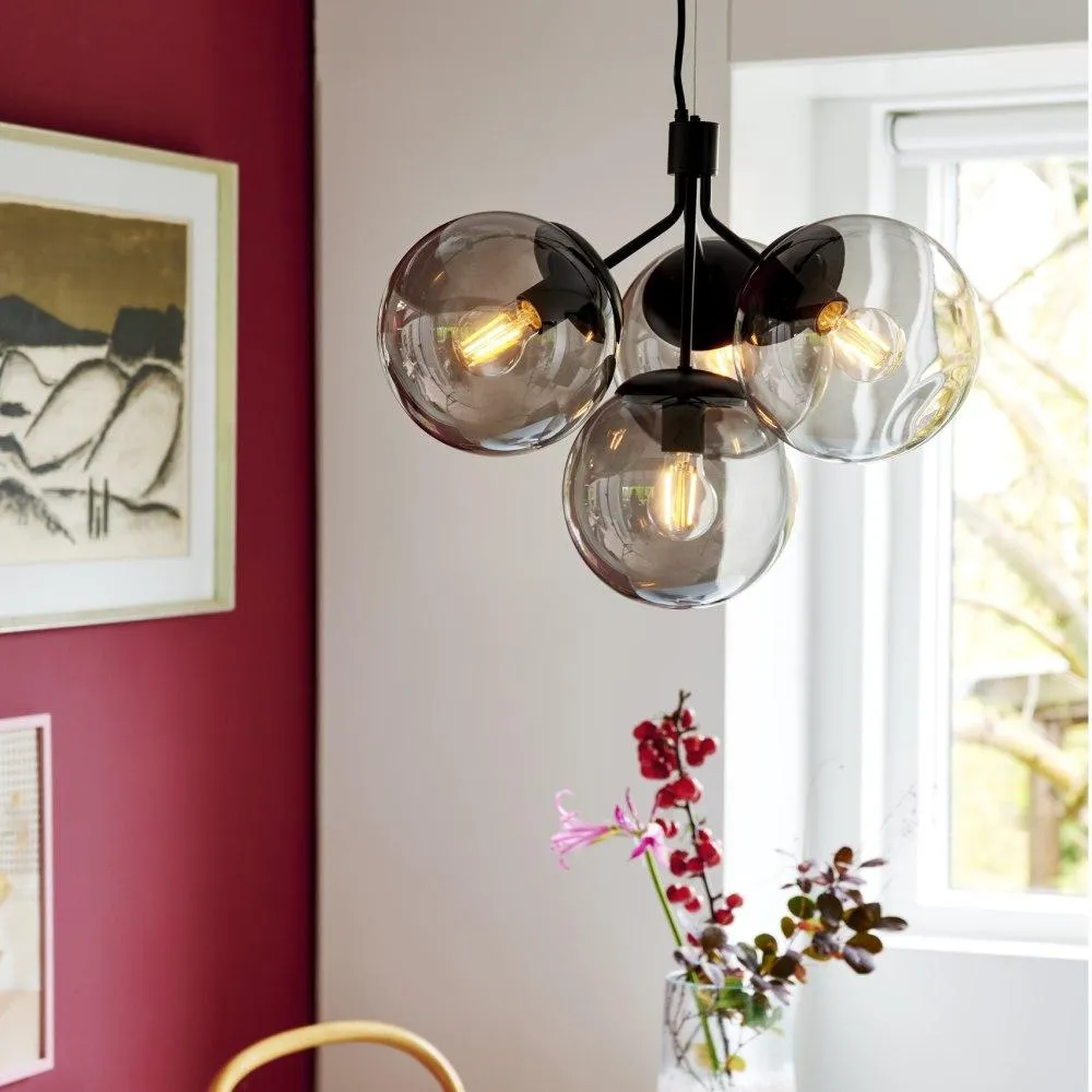 4-Light Pendant Chandelier - Black image