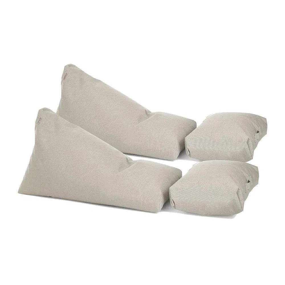 4-Piece Beanbag Lounger Set - Beige image