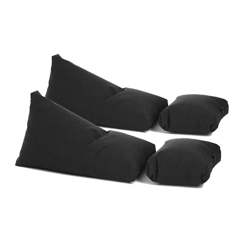 4-Piece Beanbag Lounger Set - Graphite