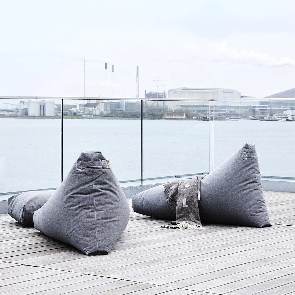 4-Piece Beanbag Lounger Set - Grey