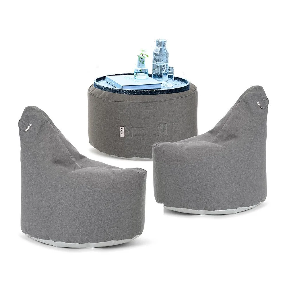 4-Piece Lounge Set with Table - Grey