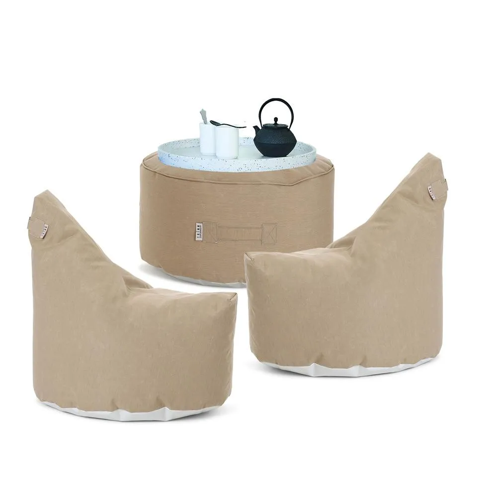 4-Piece Lounge Set with Table - Taupe