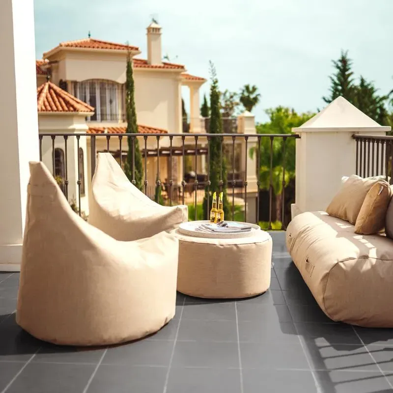 4-Piece Lounge Set with Table - Taupe