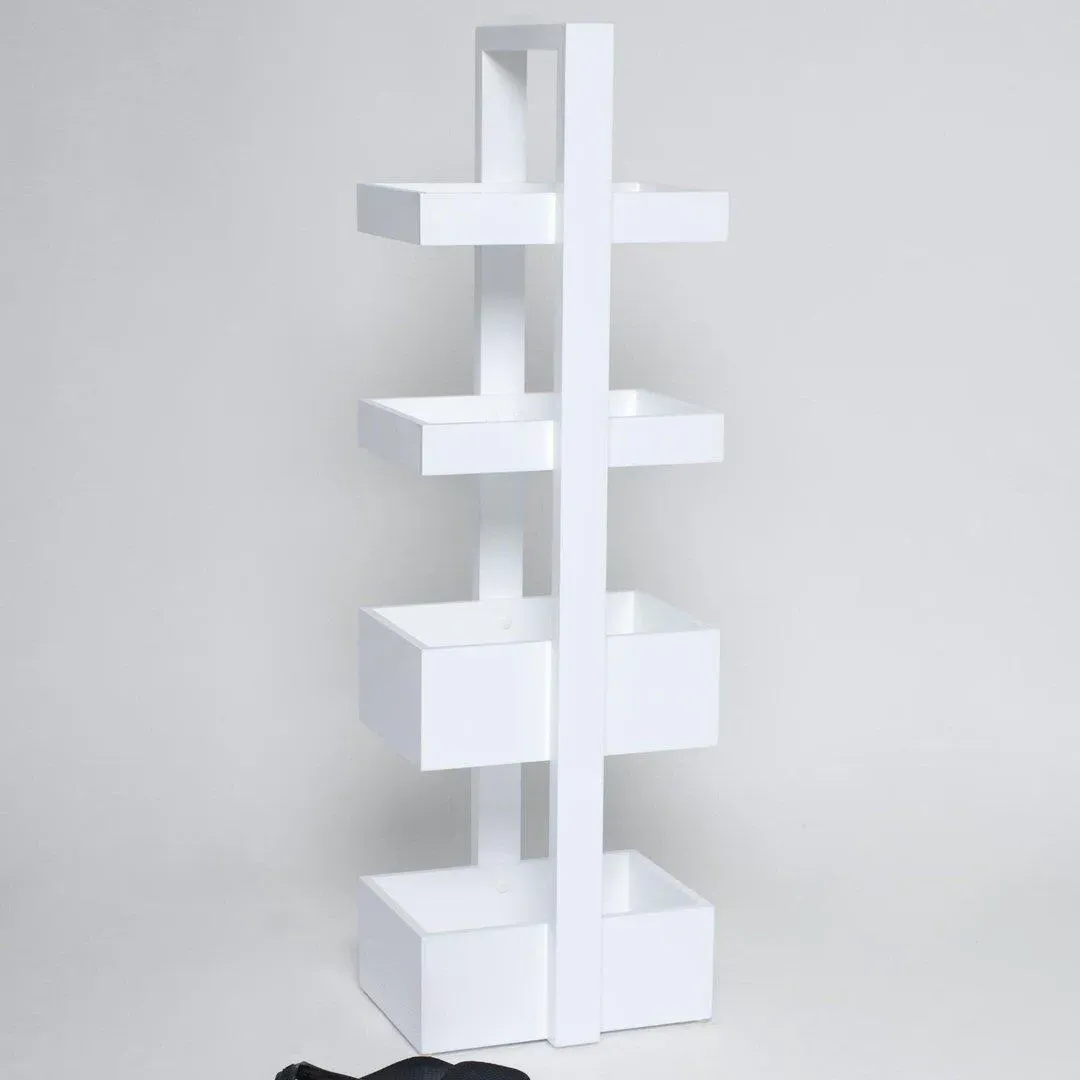 4-Tier Bathroom Caddy with Trays - White